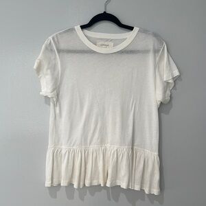 The Great. Women's Off White Peplum Shirt Size 0 Summer Travel Vacation